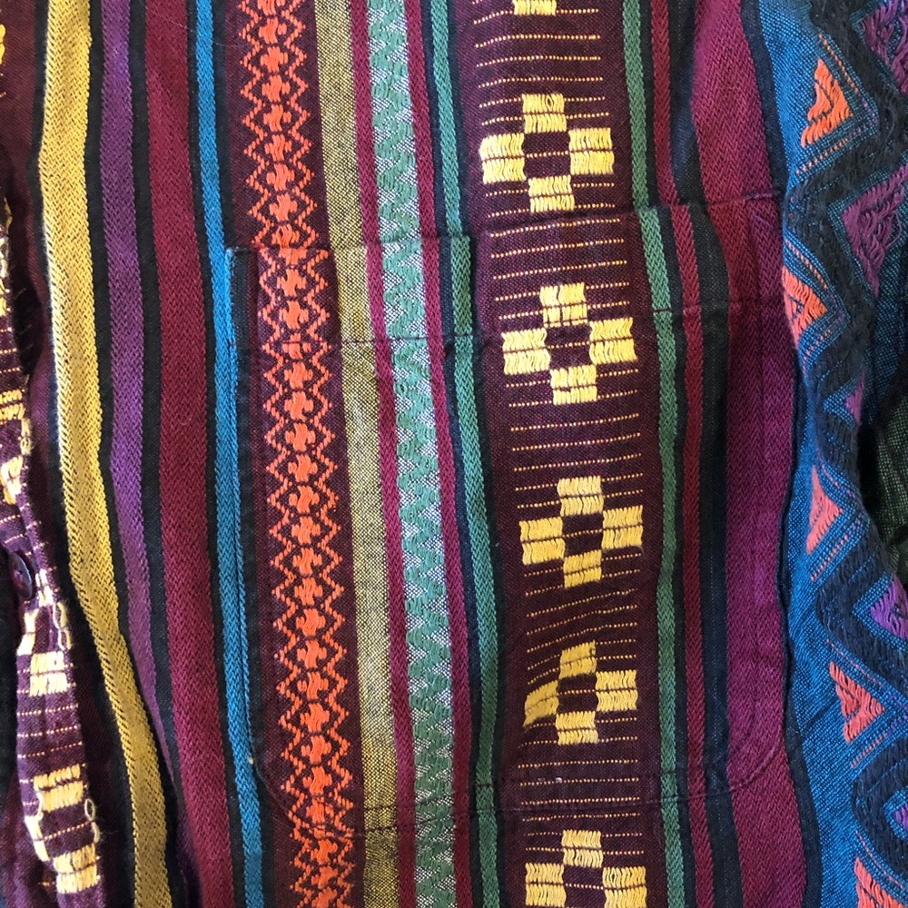 Vintage | Western Aztec Boho Button Down Shirt - Picture 3 of 5